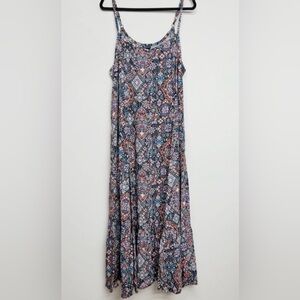 Medallion Maxi Challis Trapeze Tiered Dress 2